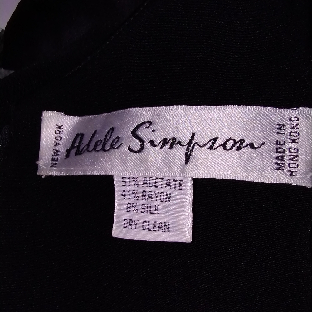 Adele Simpson Vintage Black Formal Shift Dress Wi… - image 7